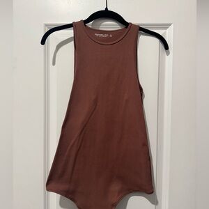 Abercrombie & Fitch Brown Ribbed Bodysuit